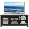 TV Stand for TVs up to 55 Inches Wooden 6 Storage Compartments TV Cabinet Table