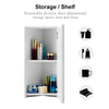 White Bathroom Mirror Cabinet Wall Mounted Storage LED Unit Corner Wooden Shelf