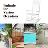 Outdoor Rocking Chair Wooden Frame Porch Chair Garden Balcony Backyard White
