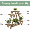 A-Frame 6 Tiered Wood Plant Stand Holder Flower Pot Display Shelving Rack Patio
