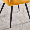 Modern Dining Chairs Velvet Padded Seat Metal Legs Kitchen Chair Home Office 1