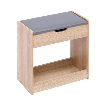 Wooden Shoe Rack for Hallway, Small Shoe Bench Shoe Organizer Shoes Storage Unit