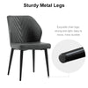 2/4/6pcs Dining Chairs Set Faux Leather Seat Back Metal Legs Kitchen Chair