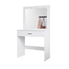 Dressing Table White Vanity Set Makeup Desk with Stool Mirror Drawer LED Lights