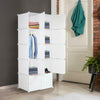DIY 10 Cube Closet Wardrobe Storage Organizer Clothes Rust-proof Metal Frame UK