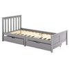 3ft Wooden Solid Gray Pine Storage Bed with 2 Drawers Bed Furniture Frame QG