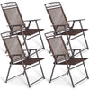 Set of 4 Folding Chairs Portable Metal Chairs for Outdoor Camping Lightweight