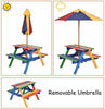 3 in 1 Wooden Kids Picnic Table Bench Children Outdoor Activity Desk W/ Umbrella