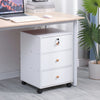 White Mobile 3 Drawers Filing Pedestal Cabinets File Chest Storage Wooden Office