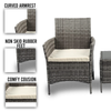 Outdoor Rattan Garden Furniture 3PCS Bistro Set Patio Wicker Table & Chair Set.