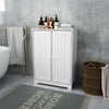 Bathroom Cabinet Sideboard Storage Unit White MDF 2 Doors w/ Adjustable Shelves