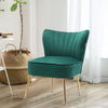 Wing Back Armchair Velvet Upholstered Metal Legs Sofa Chair Living Room Bedroom
