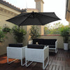 3 m Banana Parasol Sun Shade Umbrella Garden Parasol Adjustable with Base