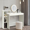 White Vanity Dressing Table Jewelry Makeup Desk with Organiser Shelves Bedroom