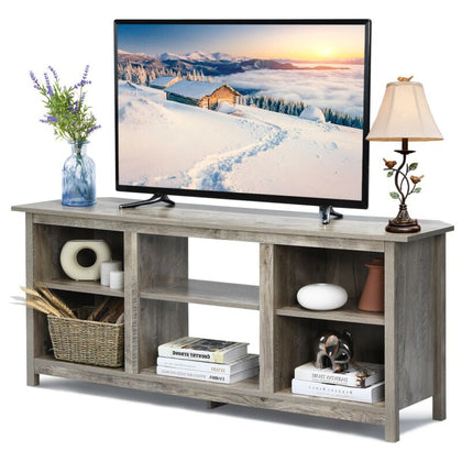 TV Stand for TVs up to 65 Inches Wooden Modern TV Console Table W/6 Open Storage