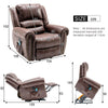 Leather Electric Power Lift Riser Recliner Chair Massage Heat Armchair Brown PU