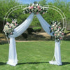 White Wedding Ceremony Arch Stand Heart Shaped Frame Base Walk Through Moon Gate