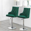 1/2x Velvet Breakfast Bar Stools Kitchen Counter Chair Lift Chrome Base Pub Rest