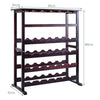 24 Bottle Capacity Wine Rack Free Standing Wine Display Shelf 18 Glass Holder