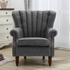 Fabric Wingback Scalloped Chair Armchair Sofa with Nailhead Occasional Fireside