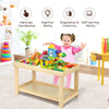 Wooden Kids Activity Table Building Block Table with Storage Removable Tabletop