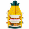 Kids Toy Storage Organizer 3 Tier 360° Revolving Pineapple Shelf 8 Plastic Bins