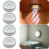 4pcs LED Touch Push Button Light Self-Stick on Battery Powered Cabinet Spot Lamp