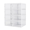 Mondeer 8 Cube White Plastic Shoe Boxes Durable Storage Cabinet Organizer Shelf