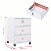White Mobile 3 Drawers Filing Pedestal Cabinets File Chest Storage Wooden Office