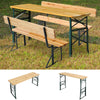 Wooden Portable Folding Picnic Beer Bench Table Trestle Pub Outdoor Backrest/NO