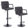 2X Bar Stools Chairs Breakfast Stools Kitchen PU Leather Adjustable Swivel