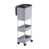 Mobile Recycle Dual Bins Sorting Recycling Cart Kitchen Waste Trash Can w/ Shelf