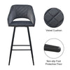 Pair of Bar Stool Black Blue Grey Velvet Chair Kitchen Bar Chair Modern Bar Home