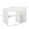 Computer Desk w/ Drawers Modern Writing Workstation for Home Office White