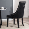 2pcs Velvet Padded Knocker Ring Dining Chairs Kitchen Restaurant Buttoned Chair