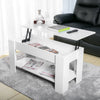 Wooden Coffee Table With Lift Up Top Storage Shelf Living Room Furniture White