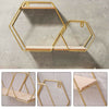 Vintage Metal Dual Hexagon Wall Shelf Books Ornament Storage Holder Display Rack