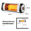 1500W Electric Infrared Heater Wall Mounted Garden Patio Heater Remote Control