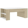 Coffee Table White and Oak 100x60x42 cm Chipboard Furniture