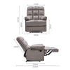 Adjustable Back &Footrest Padded PU Leather Manual Reclining Armchair Sofa Chair