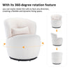 Swivel Tub Chair Teddy Fabric Accent Armchair Barrel Chairs Reading Chair QG