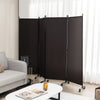 Rolling 4-Panel Room Divider 172cm Folding Privacy Screen Portable Wall Divider