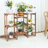 8 Square Hollow-out Wood Plant Stand Racks Small Space Flower Herbs Holder Stand