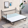 Black 3FT Single Day Bed Trundle Optional Twin Size Metal Bed Frame Guest Room