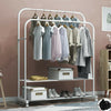 Potable Mobile Clothes Coat Garment Hanging Rail Rack Storage Stand On Wheels