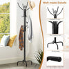 Wooden Coat Rack Hat Hanger Free Standing Hallstand Umbrella Stand with 12 Hooks