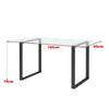 Glass Top Dining Table with Black Metal Legs Stand Modern Furniture Kitchen Bar