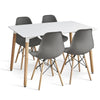 Dining Table and Chairs 4 6 Set Wooden legs Retro dining Room Chair Grey Kitchen