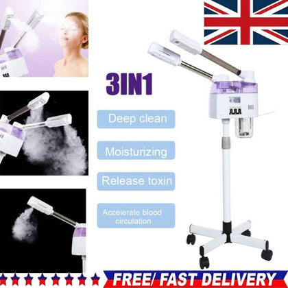 Hot And Cold Double Head Sterilization Spray Facial Steamer Machine Skin Care