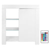 White Sideboard Buffet with LED lights 3-Tier Tableware Storage Cupboard